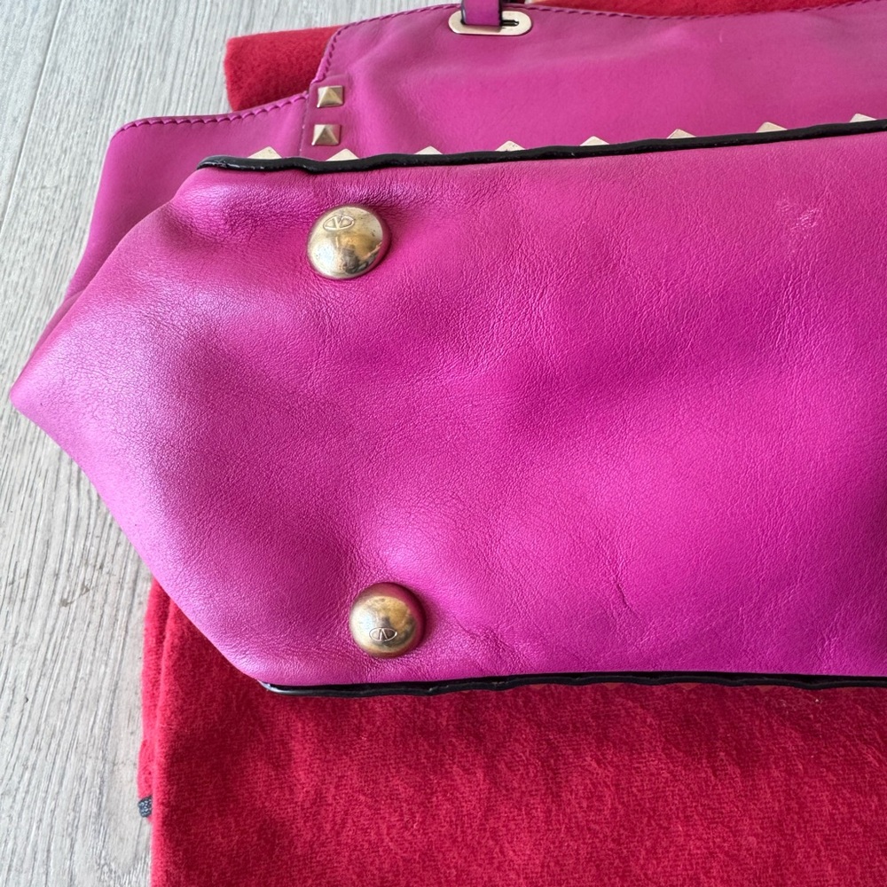 Valentino Rockstud Pink Leather Shoulder Bag - Picture 6 of 9